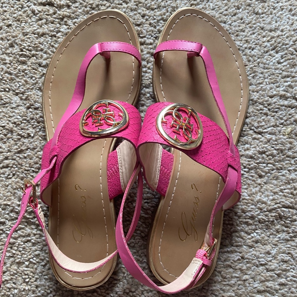 Guess womens sandals, size 8. Color is “light pink leather”